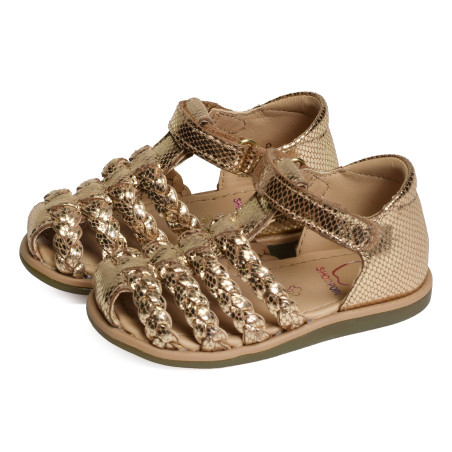 TITY WOWO Gold, Sandales plates & Nu-Pieds Shoopom