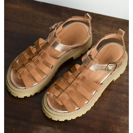 GALAXIE Tan, Nu-Pieds à plateforme Minka