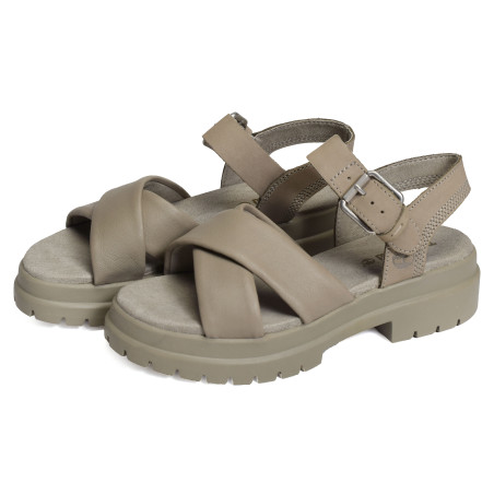 LONDON VIBE X STRAP Taupe, Nu-Pieds à plateforme Timberland