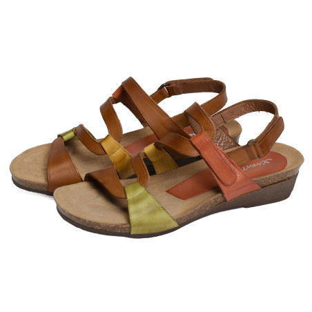 2164 Camel, Sandales compensées Xapatan