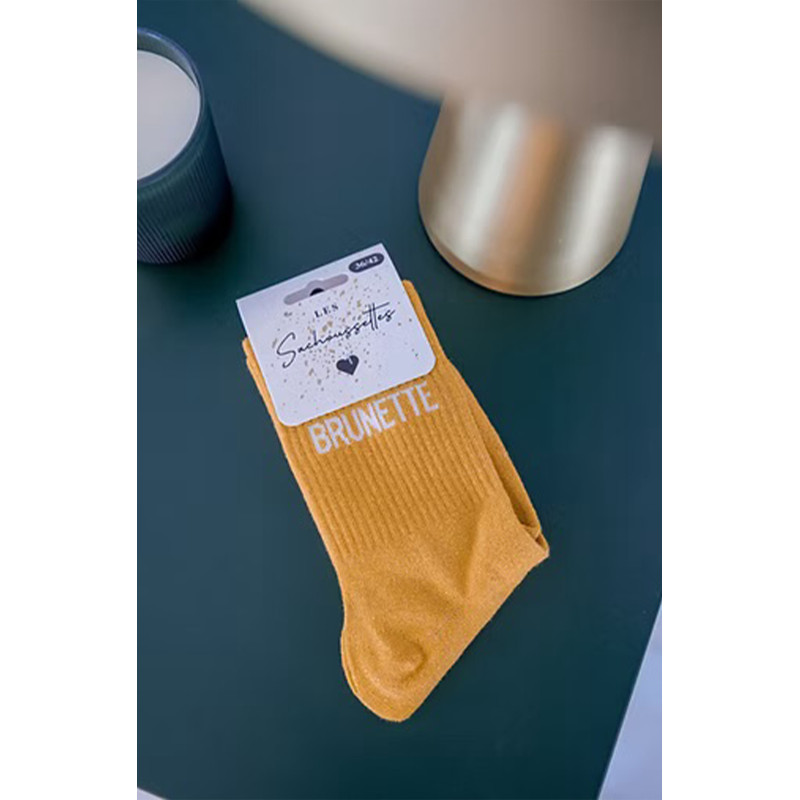 BRUNETTE Jaune, Chaussettes Les Sachoussettes