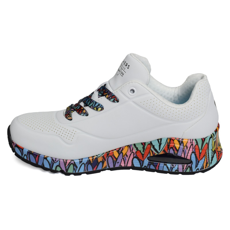 UNO RAVAGED LOVE Blanc Multicolore, Sneakers basses Skechers