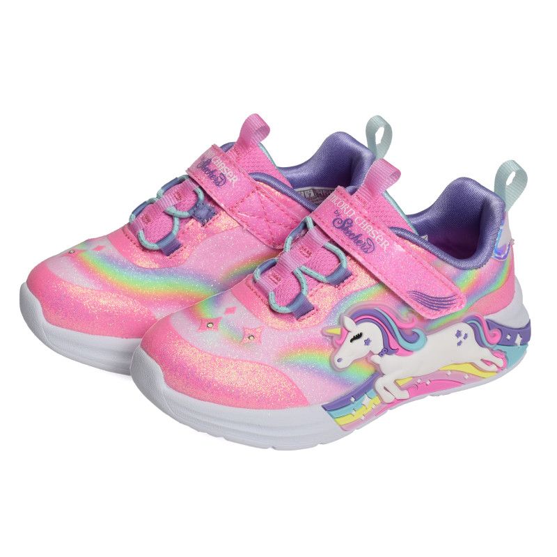 UNICORN CHASER BB Rose Multicolore, Baskets running Skechers