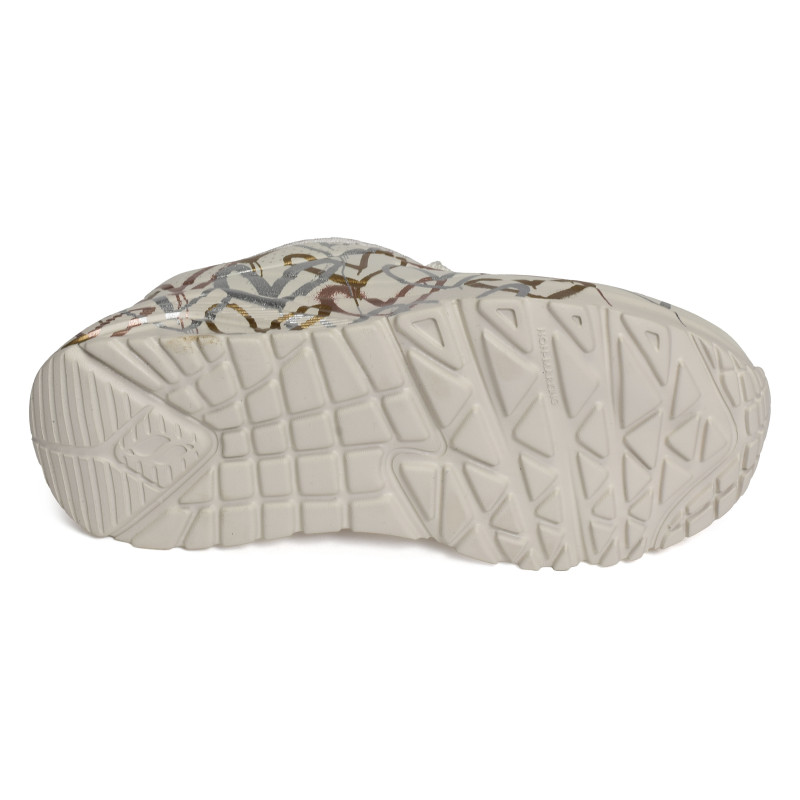 UNO LITE METALLIC LOVE Beige Argent, Sneakers basses Skechers