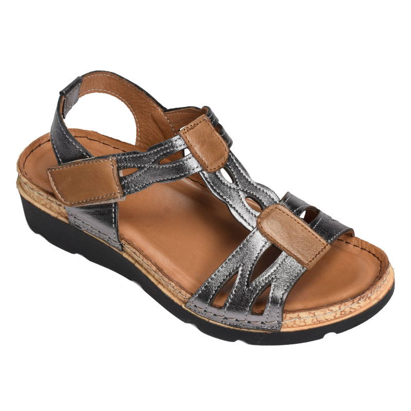 HASTA Anthracite, Sandales compensées Karyoka