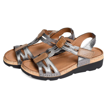 HASTA Anthracite, Sandales compensées Karyoka