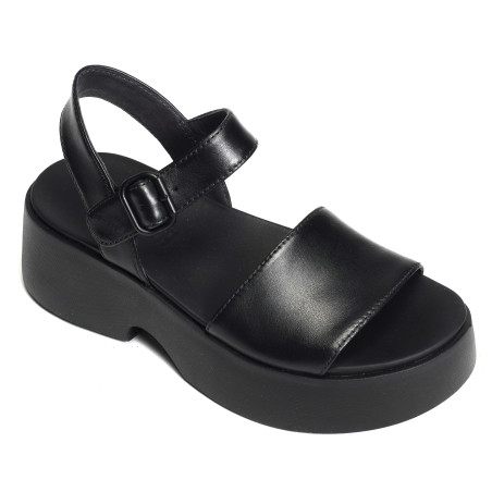 TASHA K201659 Noir, Nu-Pieds à plateforme Camper