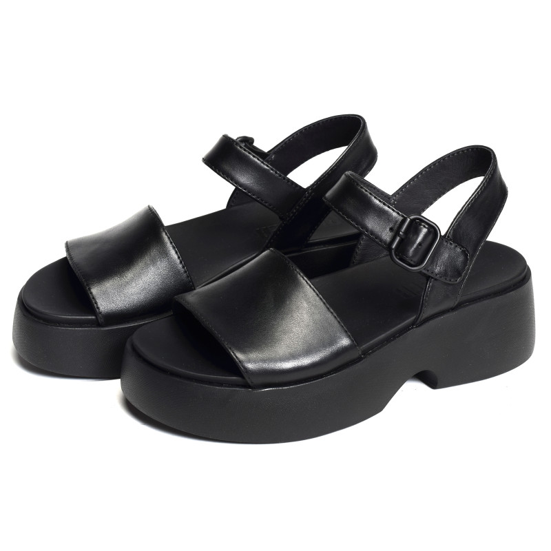 TASHA K201659 Noir, Nu-Pieds à plateforme Camper