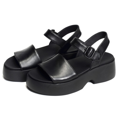 TASHA K201659 Noir, Nu-Pieds à plateforme Camper