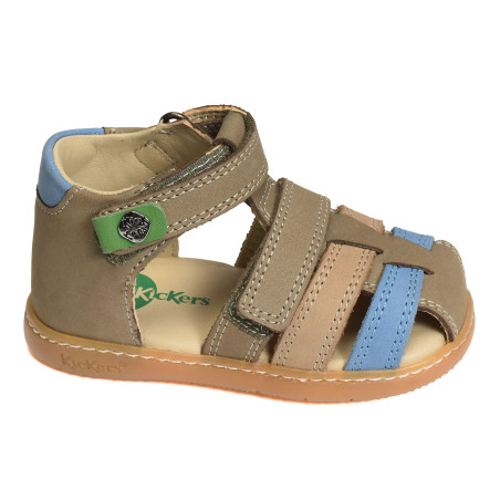 KICK POD Kaki, Sandales plates & Nu-Pieds Kickers