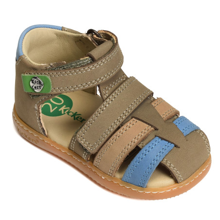 KICK POD Kaki, Sandales plates & Nu-Pieds Kickers