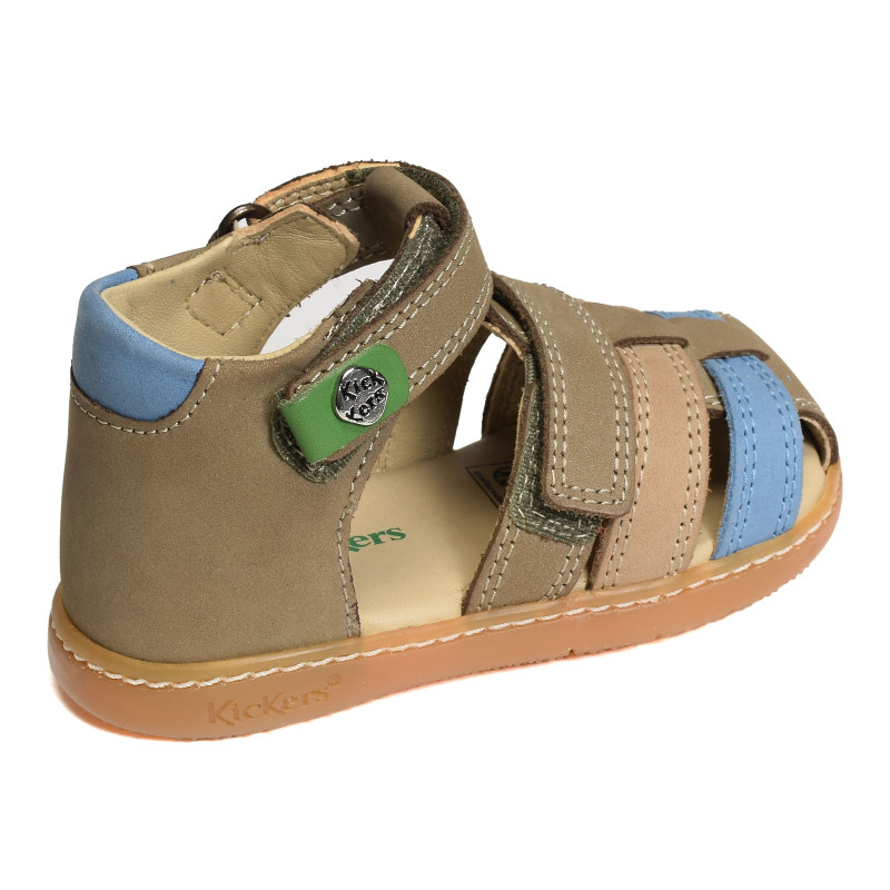 KICK POD Kaki, Sandales plates & Nu-Pieds Kickers