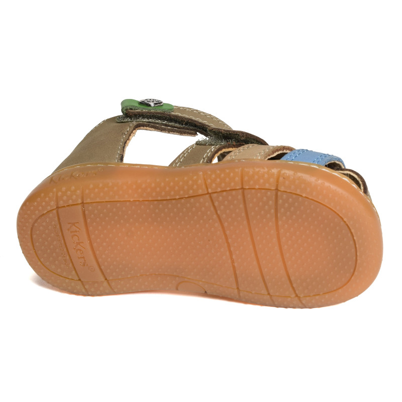 KICK POD Kaki, Sandales plates & Nu-Pieds Kickers