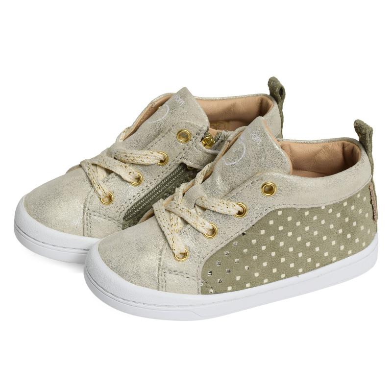 KIKKO BASE Vert Or, Chaussures à Lacets Shoopom