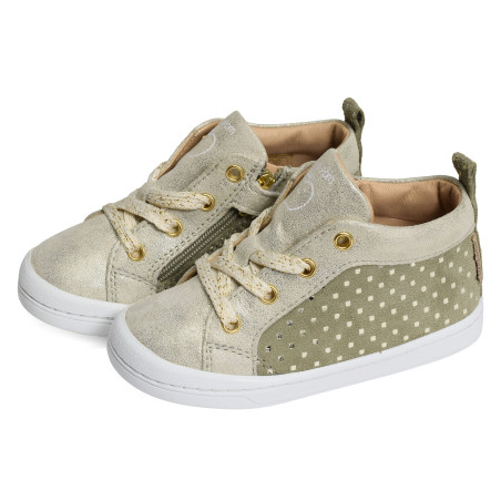 KIKKO BASE Vert Or, Chaussures à Lacets Shoopom