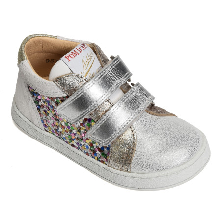 MOUSSE EASY TOP Argent, Chaussures à Scratch Pom d'Api