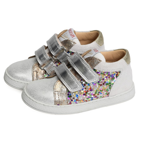 MOUSSE EASY TOP Argent, Chaussures à Scratch Pom d'Api