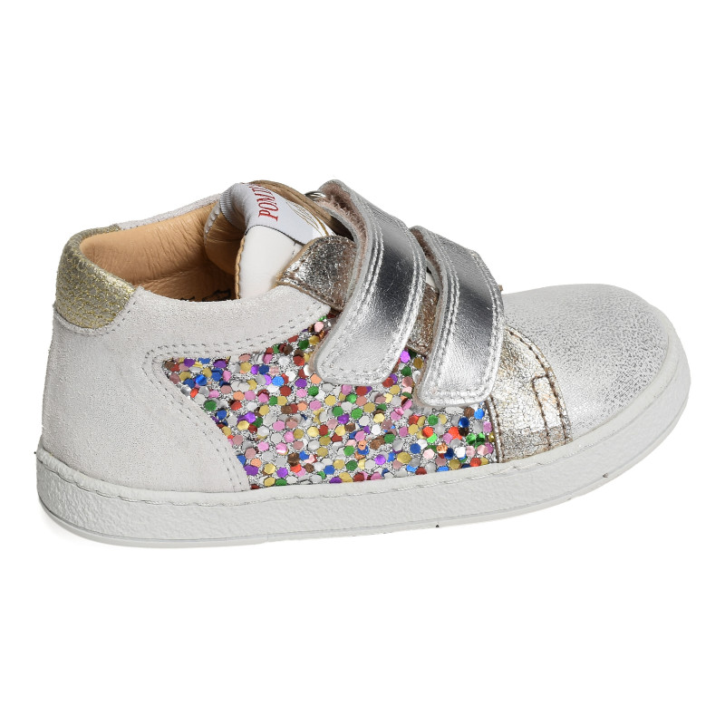 MOUSSE EASY TOP Argent, Chaussures à Scratch Pom d'Api