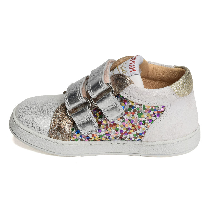 MOUSSE EASY TOP Argent, Chaussures à Scratch Pom d'Api