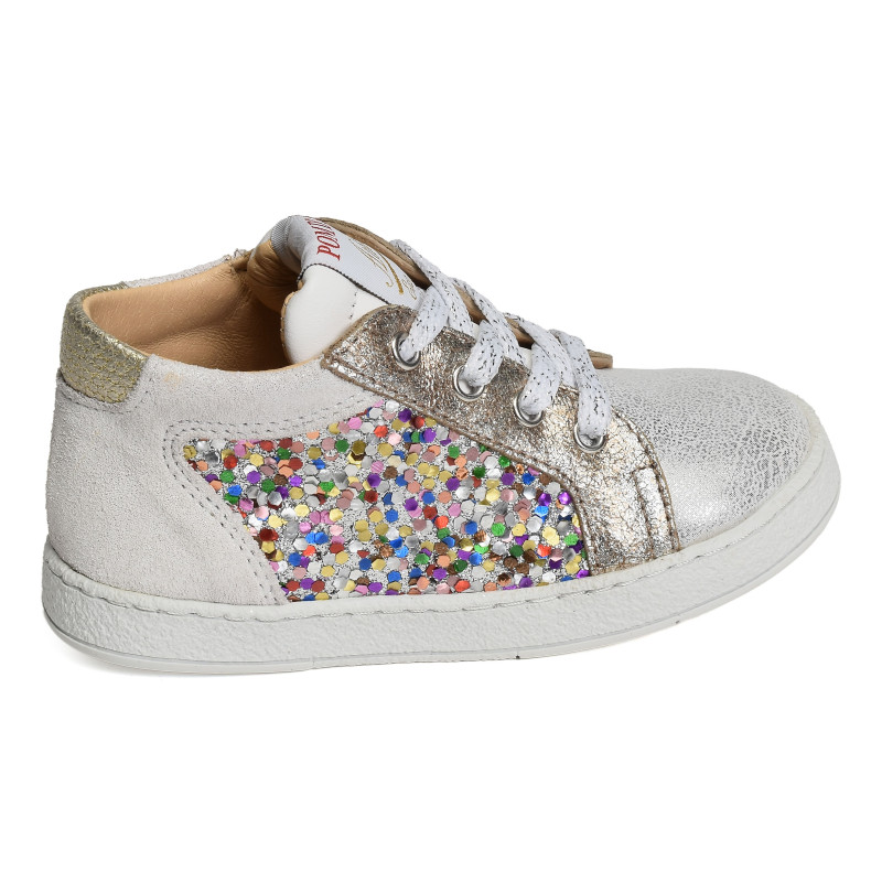 MOUSSE ZIP TOP Argent, Chaussures à Lacets Pom d'Api