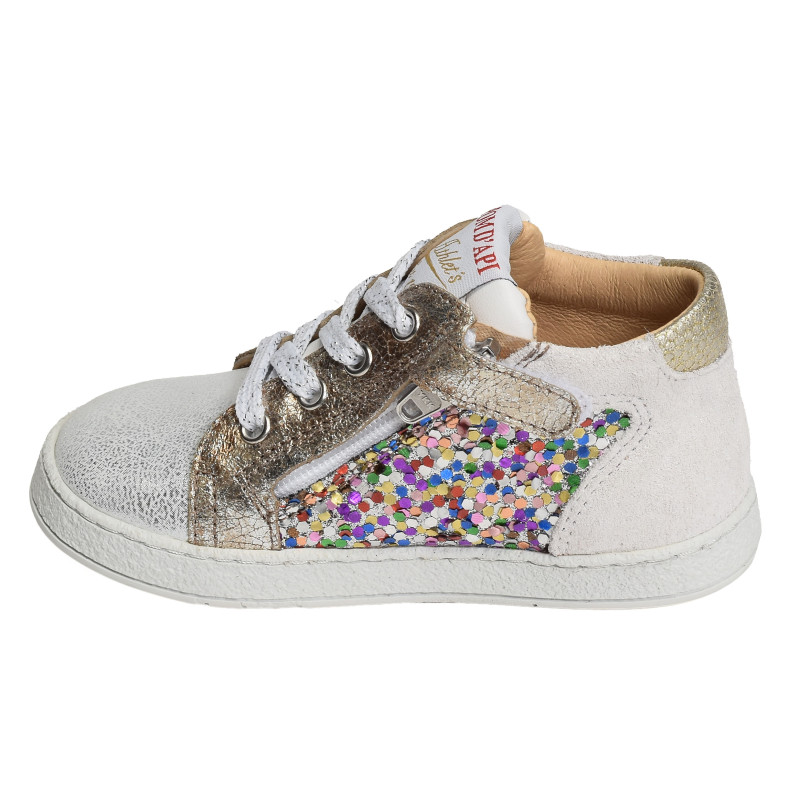 MOUSSE ZIP TOP Argent, Chaussures à Lacets Pom d'Api