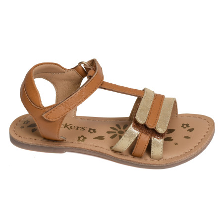 DIAMANTO Camel Or, Sandales plates & Nu-Pieds Kickers