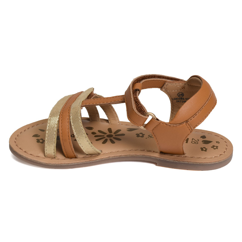 DIAMANTO Camel Or, Sandales plates & Nu-Pieds Kickers
