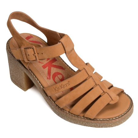 KICK VOLYNE Camel, Nu-Pieds à talon Kickers