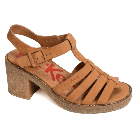 KICK VOLYNE Camel, Nu-Pieds à talon Kickers