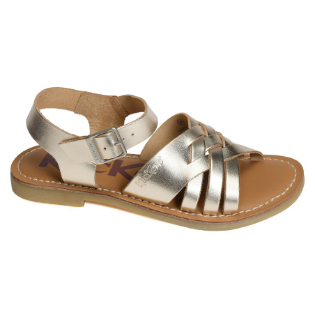 KICK LADORA Or, Sandales plates Kickers