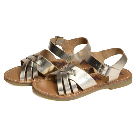 KICK LADORA Or, Sandales plates Kickers