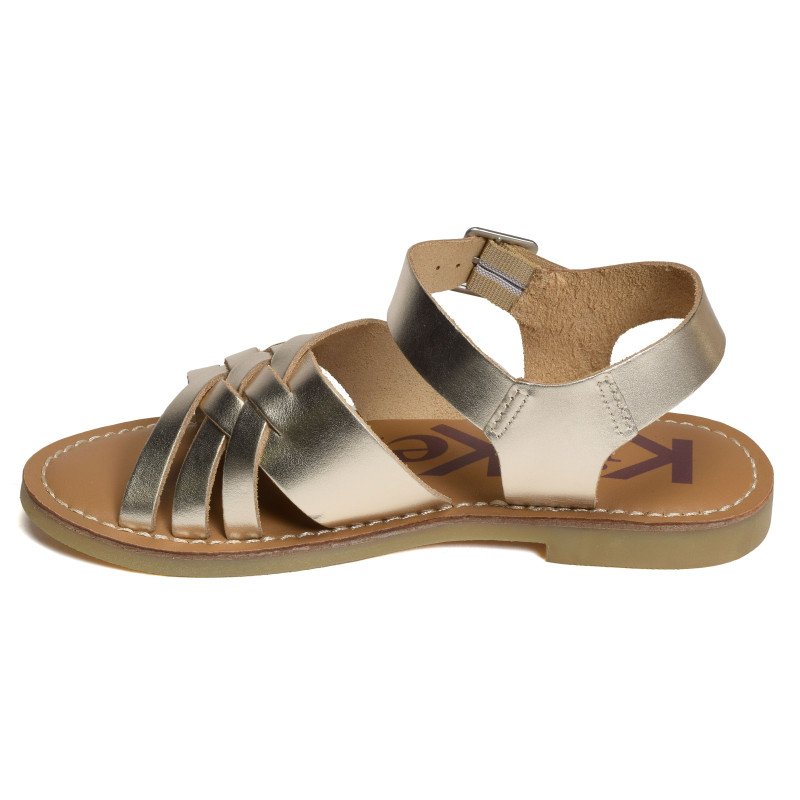 KICK LADORA Or, Sandales plates Kickers