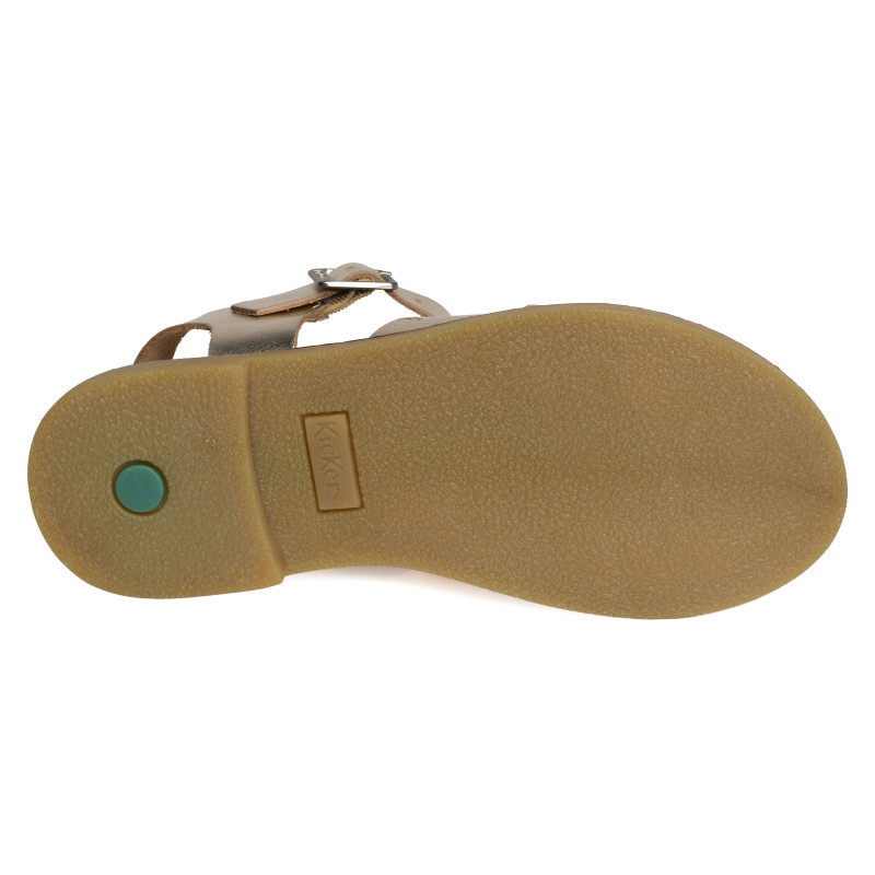 KICK LADORA Or, Sandales plates Kickers