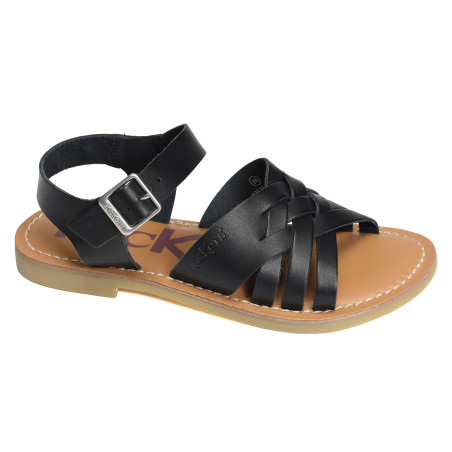 KICK LADORA Noir, Sandales plates Kickers
