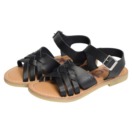 KICK LADORA Noir, Sandales plates Kickers