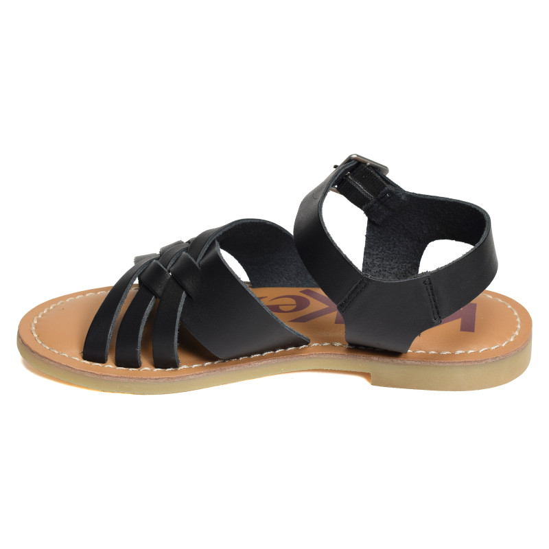 KICK LADORA Noir, Sandales plates Kickers