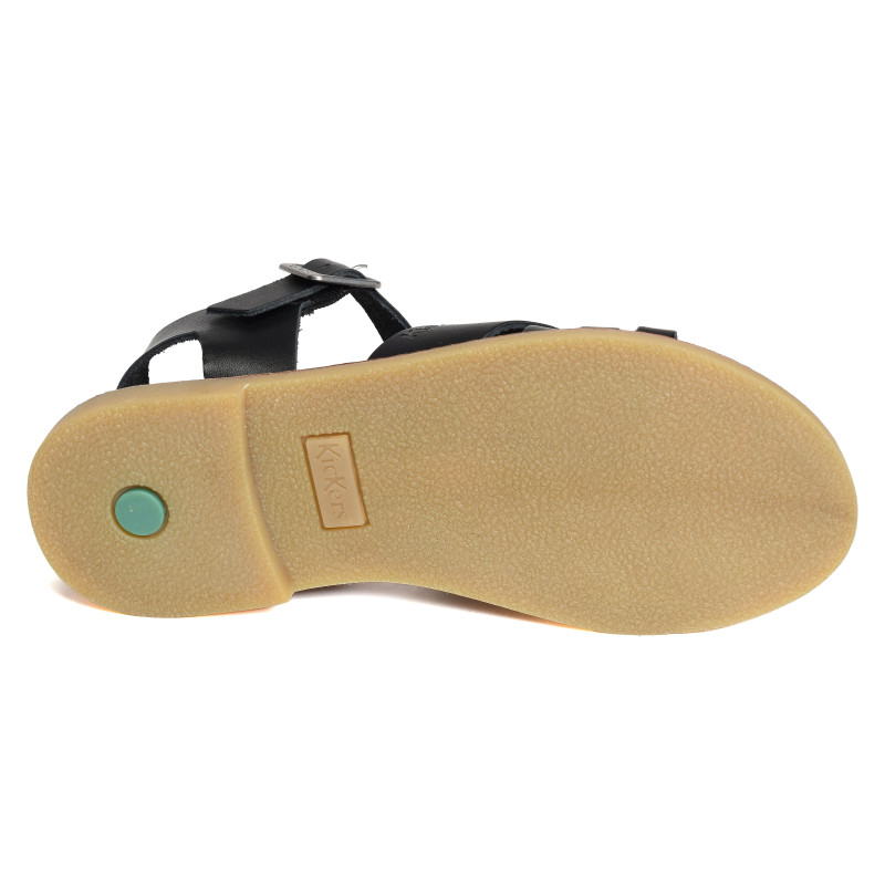 KICK LADORA Noir, Sandales plates Kickers