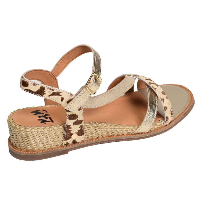 OLIIM Beige Or, Sandales compensées Mam'zelle