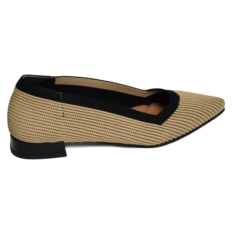 BAY 76409 Camel Noir, Ballerines Miss Elastic