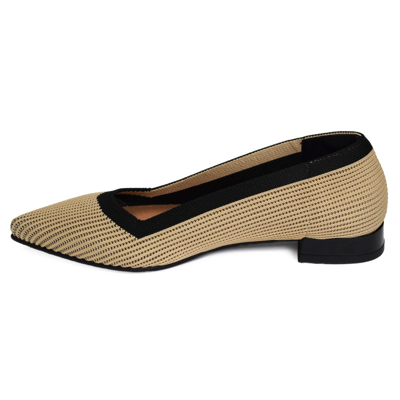 BAY 76409 Camel Noir, Ballerines Miss Elastic