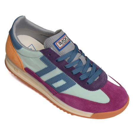 BARKLEY JOGGER MULTI SUEDE Fuchsia Multicolore, Baskets running Back 70