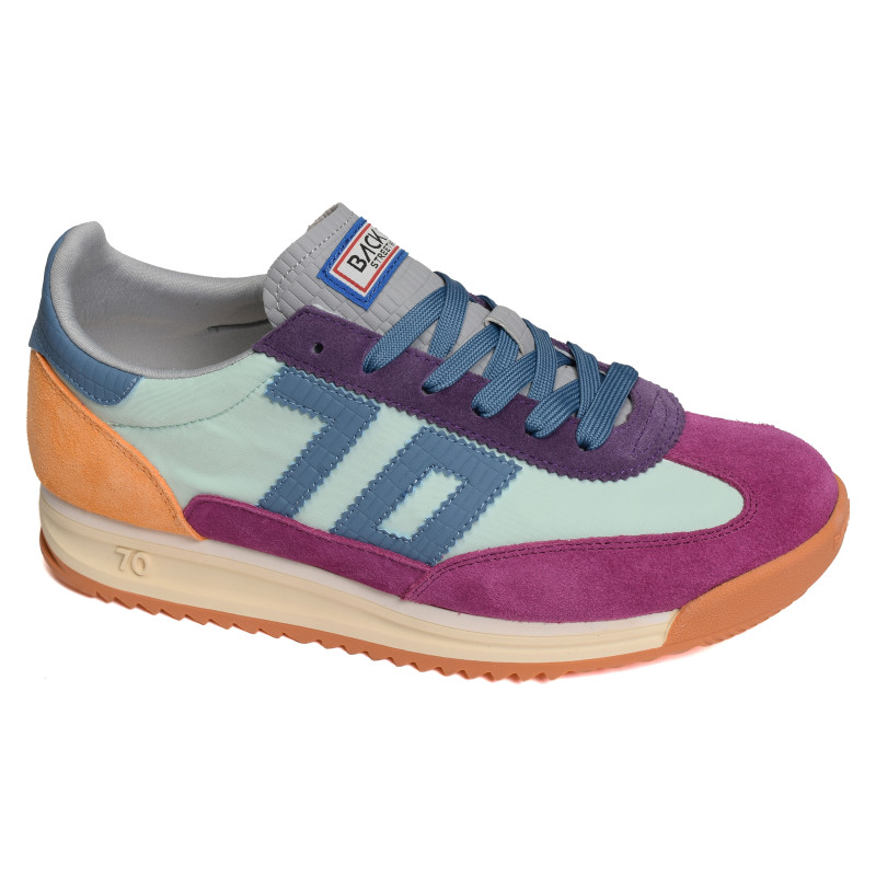 BARKLEY JOGGER MULTI SUEDE Fuchsia Multicolore, Baskets running Back 70