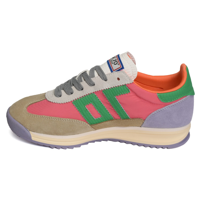 BARKLEY JOGGER MULTI SUEDE Beige Multicolore, Baskets running Back 70