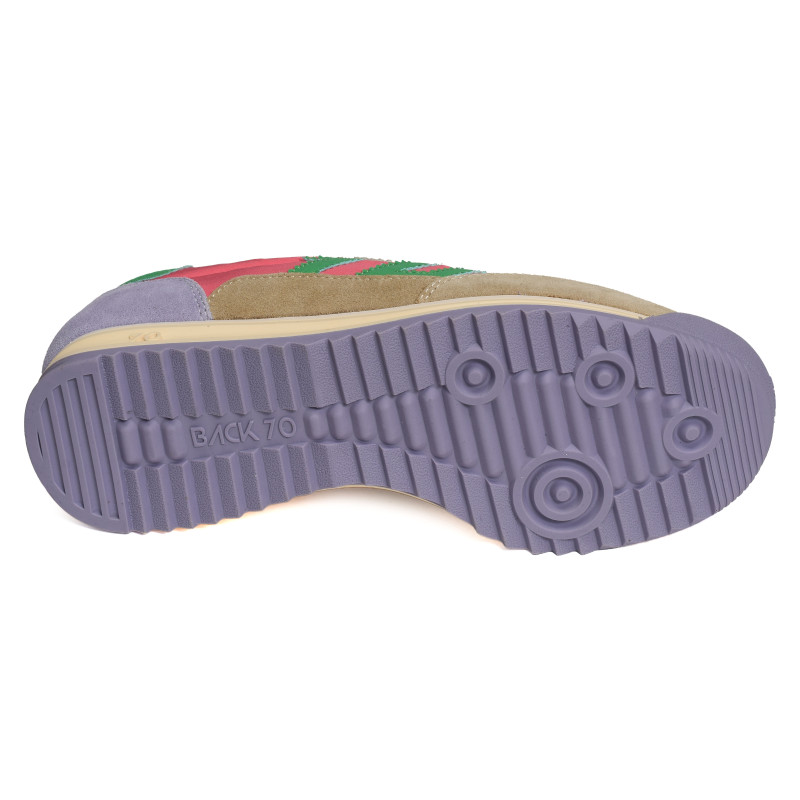 BARKLEY JOGGER MULTI SUEDE Beige Multicolore, Baskets running Back 70