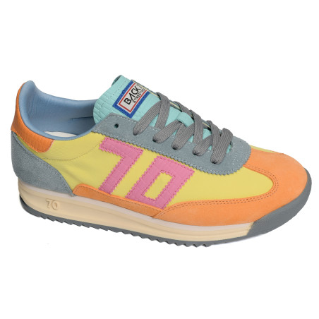 BARKLEY JOGGER MULTI SUEDE Orange Multicolore, Baskets running Back 70