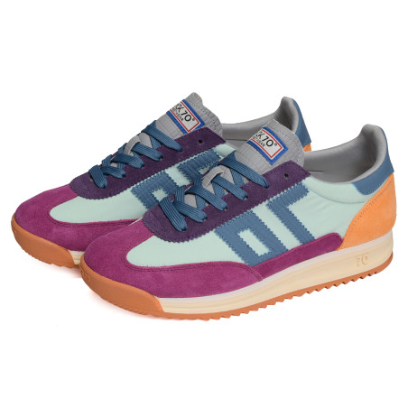 BARKLEY JOGGER MULTI SUEDE Fuchsia Multicolore, Baskets running Back 70