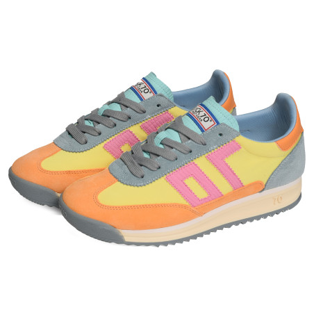 BARKLEY JOGGER MULTI SUEDE Orange Multicolore, Baskets running Back 70