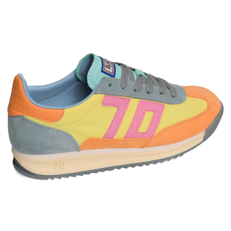 BARKLEY JOGGER MULTI SUEDE Orange Multicolore, Baskets running Back 70