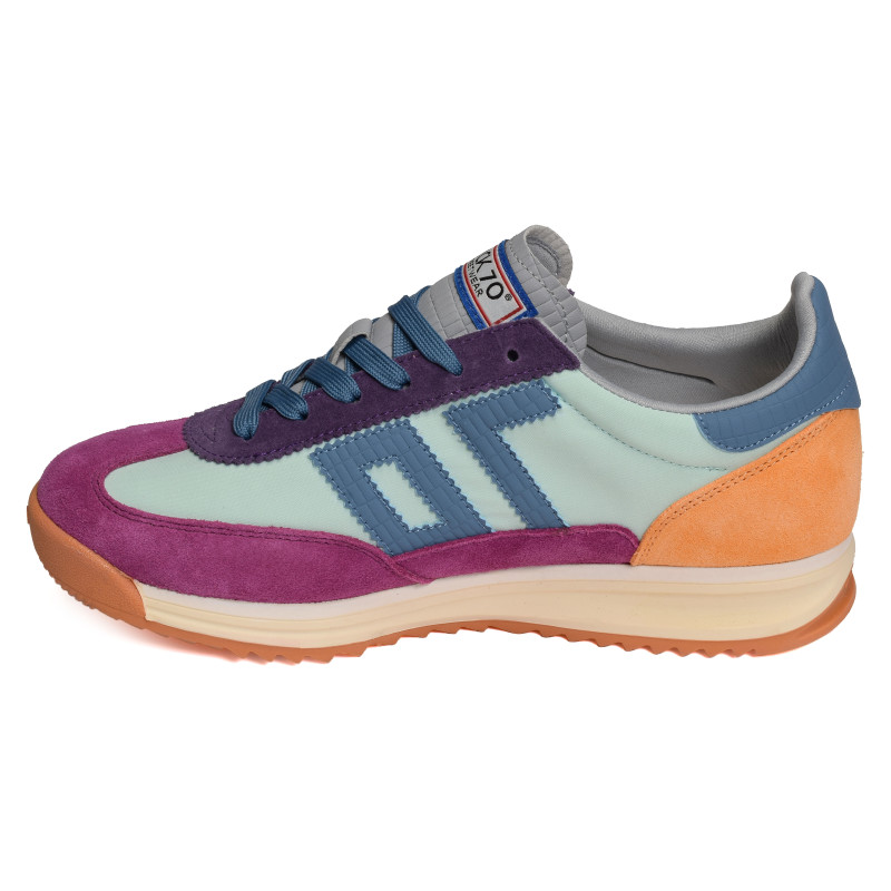 BARKLEY JOGGER MULTI SUEDE Fuchsia Multicolore, Baskets running Back 70