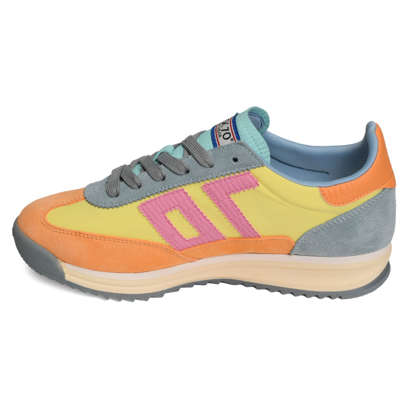 BARKLEY JOGGER MULTI SUEDE Orange Multicolore, Baskets running Back 70